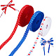 Ahadermaker 3 Rolle 3 Farben Polyester-Ripsband mit Unabhängigkeitstag-Thema, zum Verpacken von Geschenken, Partydekoration, Stern-Muster, Mischfarbe, 3/8 Zoll (10 mm), 10 Yards / Rolle, 1 Rolle / Farbe