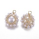 Colgantes de perlas de imitación de plástico abs KK-T039-30G-2