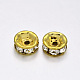 Flat Round Iron Rhinestone Spacer Beads RB-D291-A-G-1