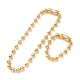 Conjunto de collar y pulsera de cadena de bolas de acero inoxidable chapado al vacío 304, conjunto de joyas con cierre de conector de cadena de bolas para mujer, dorado, 8-5/8 pulgada (22~47.3 cm), abalorios: 10 mm