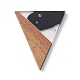 樹脂＆ウォールナットウッドペンダント  ツートンカラーの幾何学模様のチャーム  三角形  37x30.5x3mm  穴：2mm WOOD-C016-01H-3