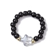 Glasperlen strecken Ringe&nbsp;RJEW-JR00821-4