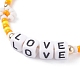 Set di braccialetti di perline intrecciati a cubo acrilico con parole d'amore BJEW-TA00068-6