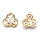 Brass Micro Pave Clear Cubic Zirconia Charms KK-N232-259-2