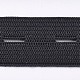 ボタンホール付きフラットエラスティックコード/バンド  ウェビング衣類縫製アクセサリー  ブラック  20mm  約10m /ロール OCOR-WH0052-40A-2