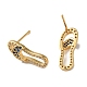 Cubic Zirconia Slippers Stud Earrings KK-O142-47G-01-2