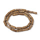 Natural Wood Lace Stone Beads Strands G-G837-09-2