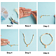 Arricraft fai da te kit per la creazione di braccialetti elastici con conchiglie naturali e pietre preziose DIY-AR0002-51-3