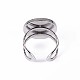201 Stainless Steel Cuff Pad Ring Settings STAS-S080-040D-P-3