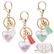 3 pièces 3 couleurs coquillage étoile de mer en coeur & gland charme acrylique porte-clés HJEW-GO0001-01-1