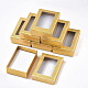矩形バレンタインデーパッケージ厚紙のアクセサリーセットのボックスを表示します  ネックレス用  ピアスと指輪  ゴールド  9x6.5x2.8cm X-CBOX-S001-90x65mm-03-1