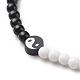 Yin Yang & Acryl runde Perlenkette aus Fimo für Frauen NJEW-JN03925-4