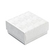 厚紙ギフトボックスジュエリーセットボックス  ネックレス  ブレスレット  中に黒いスポンジを入れて  正方形  ホワイト  7.5x7.5x3.6cm  内径：7x7のCM CBOX-F006-01-1