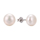 Pearl Ball Stud Earrings X-EJEW-Q701-01B-4