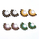 Natural Gemstone Beaded Hoop Earrings EJEW-JE03930-M-1
