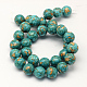 Chapelets de perle ronde en turquoise synthétique teintée TURQ-Q100-01B-01-2