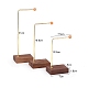 3Pcs 3 Sizes Metal L Shaped Dangle Earring Display Rack with Wooden Base PW-WG96331-01-1