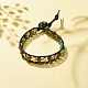 Bracelet en perles de jaspe impérial naturel (teint) avec cœur en alliage BJEW-JB08172-2
