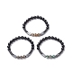 Dyed Natural & Synthetic Mixed Gemstone Arrow Beaded Strech Bracelet for Women BJEW-JB09364-1