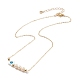 Perla naturale e stella di conchiglia con collane pendenti con perline malocchio NJEW-JN03898-02-2