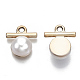 Pendentifs en plastique imitation perle ABS OACR-N010-012-3