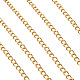アルミカーブチェーン  溶接されていない  ゴールドカラー  11.5x8x1.8mm X-CHA-T001-22G-4