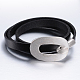 3-Loops Leather Cord Wrap Bracelets BJEW-L535-02-1