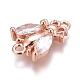 Brass Micro Pave Clear Cubic Zirconia Charms ZIRC-O035-24RG-3