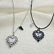 2Pcs 2 Style Heart with Butterfly Alloy Enamel Pendant Necklaces Set PW-WG25073-01-5