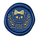 Superdant love cat motif sceau de cire tête de timbre amovible tête en laiton 25mm timbre d'étanchéité vintage pour embellissement emballage AJEW-WH0130-416-1