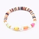 Bracelets extensibles en perles heishi en pâte polymère BJEW-JB06026-05-1