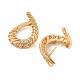 Rack Plating Brass with Cubic Zirconia Hoop Earrings for Women EJEW-G363-03KCG-2