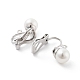 304 accessoires de boucles d'oreilles clips en acier inoxydable avec perles en plastique imitation perle STAS-H216-03C-P-1