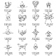16 Uds. Aleación de chapado en rack de 16 estilos con colgantes de vidrio FIND-YW0003-31-3