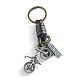 Punk Style Woven Cow Leather Alloy Pendant Keychain KEYC-PW0006-04F-1