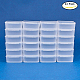 Benecreat 24 paquete cuadrado de plástico transparente esmerilado contenedores de almacenamiento de cuentas caja con tapas para artículos pequeños CON-BC0004-21A-4