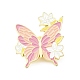 Flor mariposa pin de esmalte JEWB-J005-07F-G-1