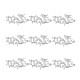 中国風の合金シャンデリアコンポーネントリンク  ドラゴン  銀  30~31x60~62x6.5mm  穴：2.5mm PALLOY-F212-03A-S-2