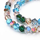 Electroplate Transparent Glass Beads Strands EGLA-T008-21-3