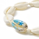 Bracelet de cheville en perles tressées en coquille de cauri naturel pour femme AJEW-AN00527-03-4