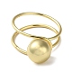 Rack Plating Brass Round Ball Finger Rings RJEW-K249-02G-2