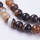 Round Dyed Natural Striped Agate/Banded Agate Beads Strands G-G582-8mm-04-3
