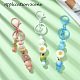 Baking Painted Alloy and Brass Bar Beadable Keychain for Jewelry Making DIY Crafts DIY-YW0007-58G-2