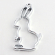 Rack Plating Alloy Rabbit Bunny Open Back Bezel Pendants PALLOY-S047-41D-FF-1