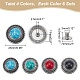 Wadorn 24 ensembles de boutons en alliage de zinc 4 couleurs BUTT-WR0001-04A-2