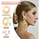 BENECREAT 16Pcs Real 18K Gold Plated Donut Shape Brass Stud Earring Findings KK-BC0008-59-2