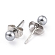 Orecchini a bottone a sfera con imitazione di perle acriliche STAS-Z035-05B-03-2