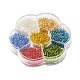 7 Farben Glas runde Saatperlen SEED-YW0001-24B-01-3