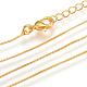 Real 18K Gold Plated Brass Box Chains Necklaces MAK-R014-G-1