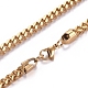 Collares de cadena de eslabones cubanos con corte de diamante de acero inoxidable 304 para hombres NJEW-G340-10G-02-1